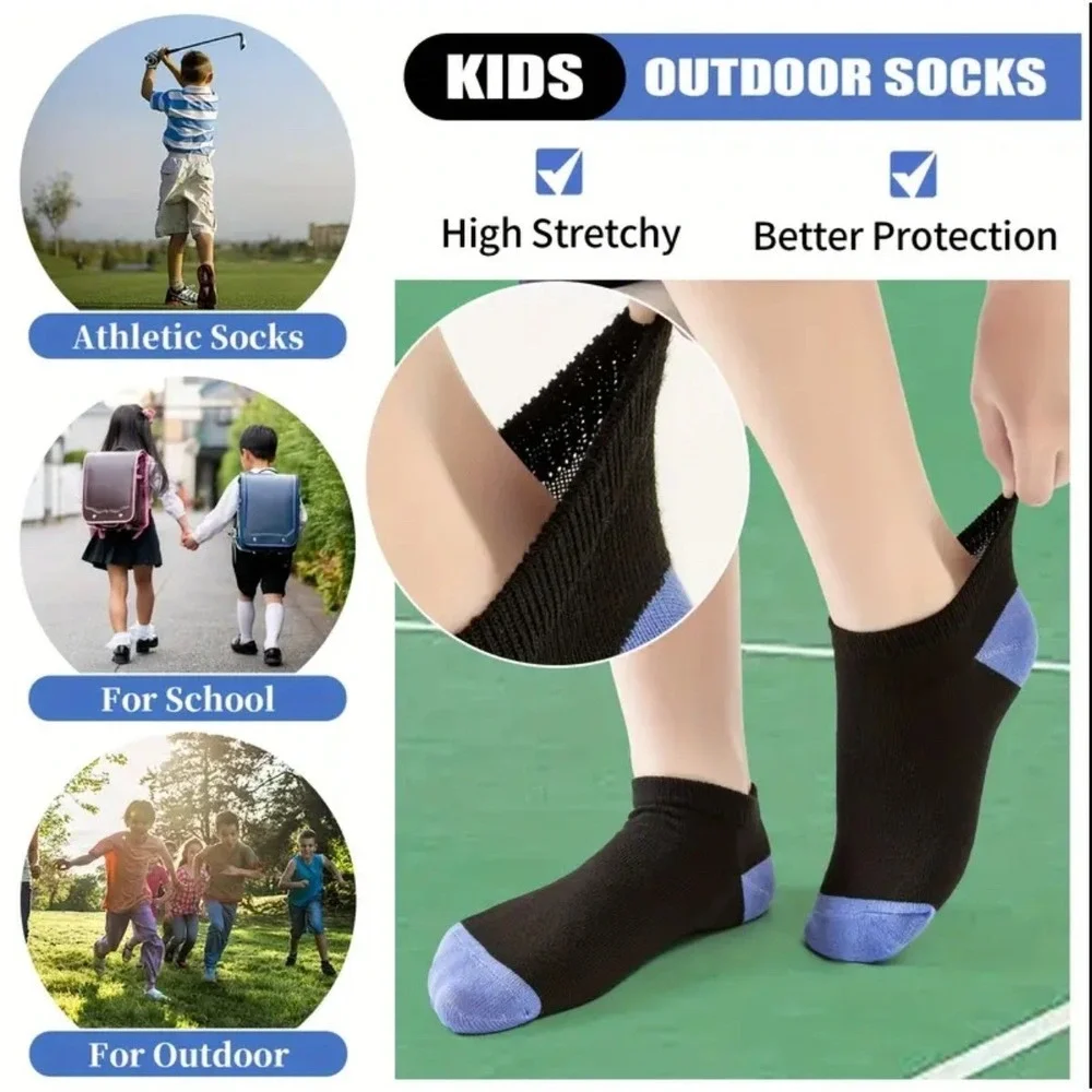 All Seasons Low Cut Toddler Unisex Kids Cushion Arch Socks MEDIUM Soft Black 5pk